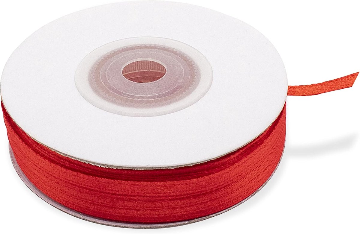 Rood satijnen lint 3 mm satijnen lint voor cadeau-idee bruiloft doop communie vormsel Valentijnsdag afstudeerfeest gastgeschenk rol 50 m