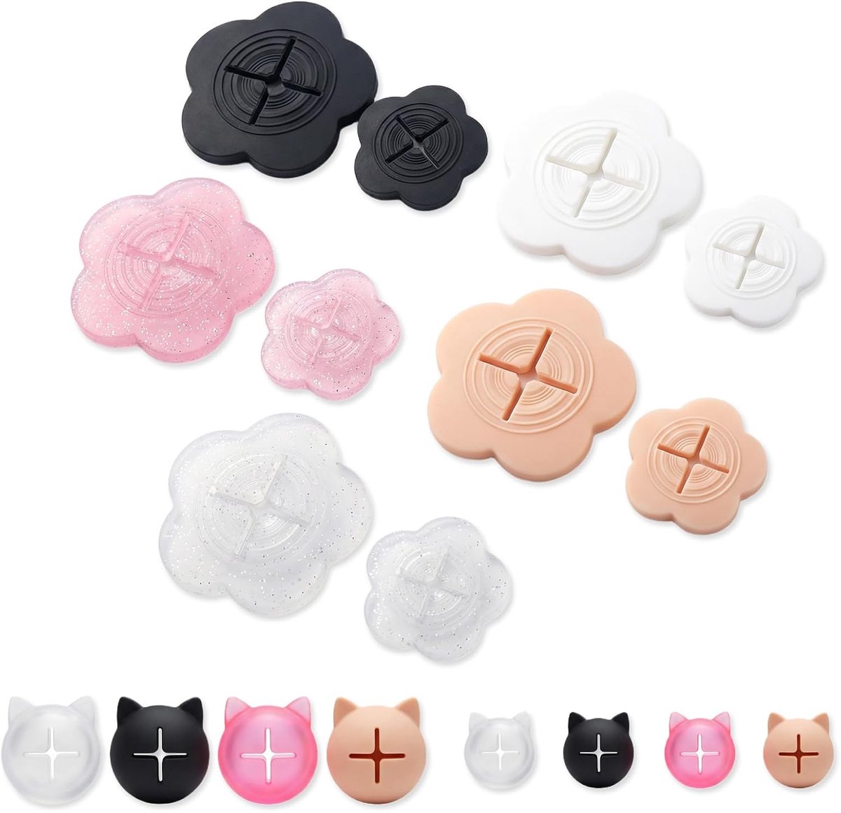 18 stuks onzichtbare siliconen kledingklemmen voor dames, siliconen klemmen voor kleding, verborgen modeklemmen voor jurken, T-shirts en blouses (5 kleuren, 2 maten)