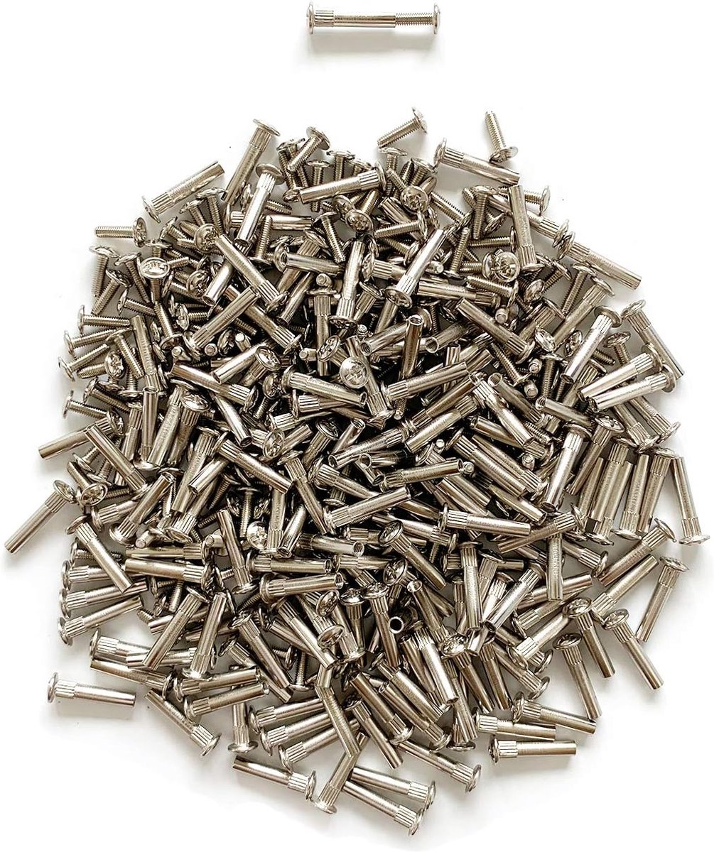 Verbindende Schroeven Bouten M5 voor Garderobe Keukenkast Meubels Korpus Unit Connectors Verbindingsstukken met Mouwen in Vernikkeld 200 Sets voor Hout Dikte 25-35mm