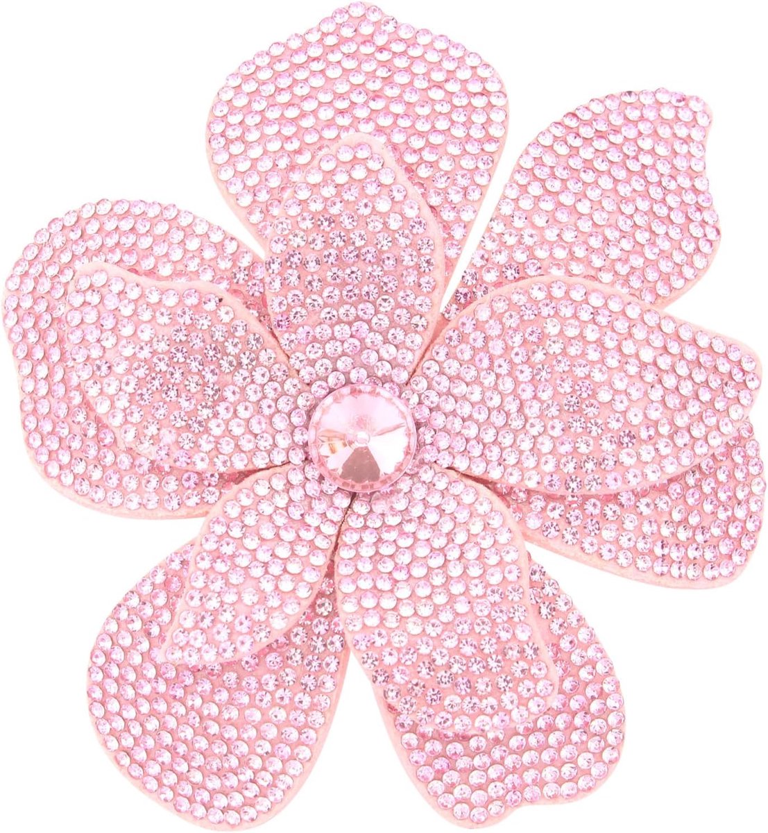 Haarspeld kunstkristal dubbele bloemblaadjes broche korset hoofdtooi bloem haarspeld accessoires voor vrouwen meisjes party roze