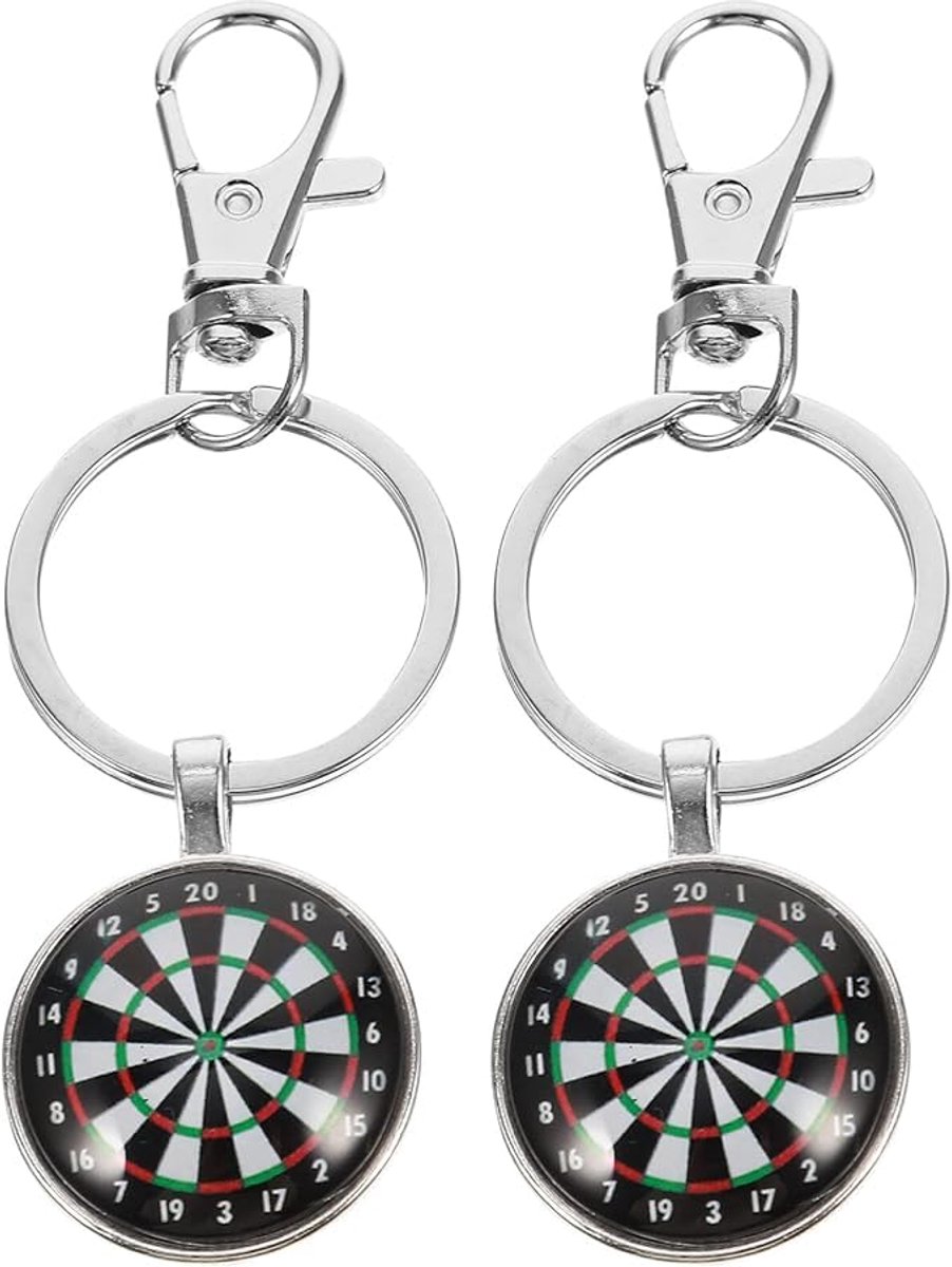 Darts sleutelhangers zwart 6 cm - dartcadeaus voor mannen - voor dartliefhebbers - leuk als cadeau - SnelShoppen