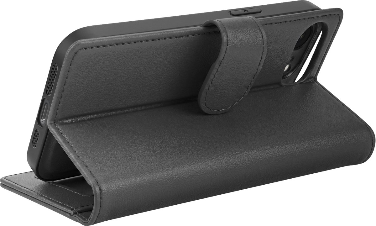 Mayaxess, Portemonnee Hoesje Geschikt voor Apple iPhone 16e Anti-RFID met Afneembare Case, Zwart