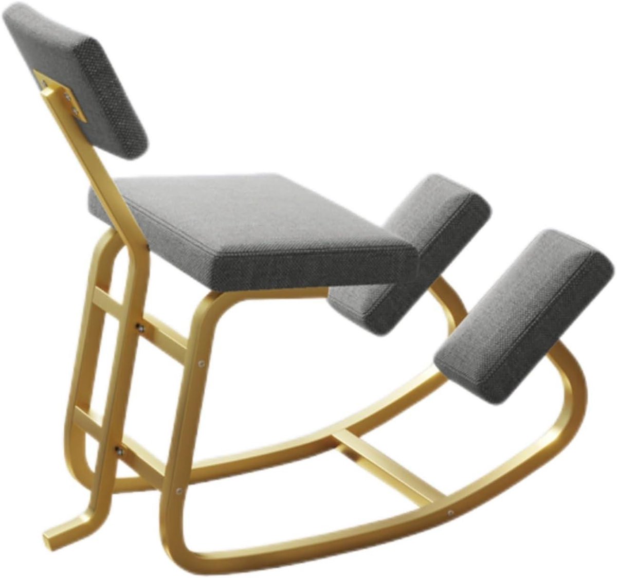 Ergonomische Kniekruk - Houdingstoel Zadelkruk - Verbeteren Houding - Verlicht Rugpijn - 85x45x78cm - Goud