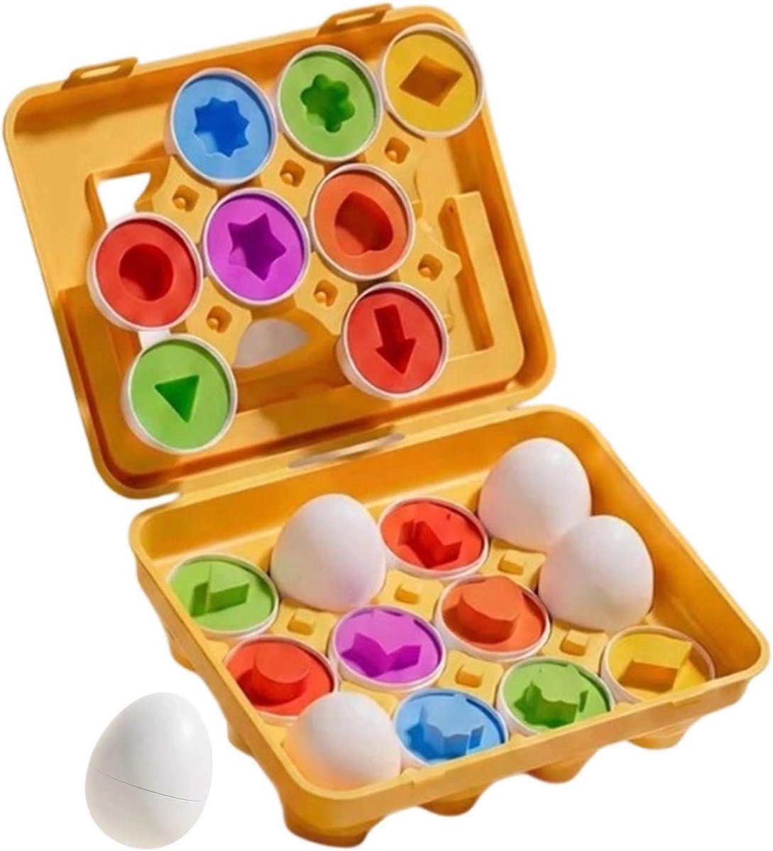 Kleursorteer Eieren - Educatief Speelgoed - Spelenderwijs Leren - Braamvrije Gladde Constructie - 21 x 16 x 7 cm