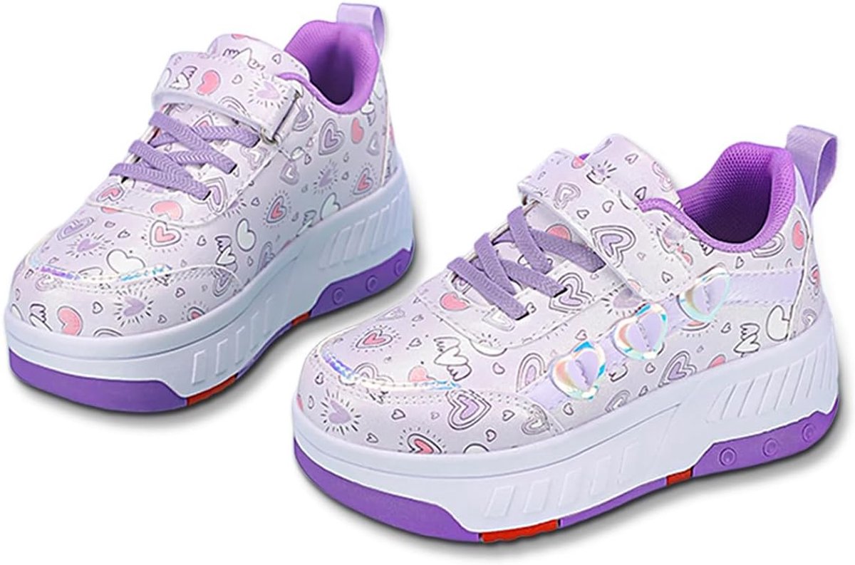 Kinderschaatsen met Wielen voor Jongens en Meisjes - 4 Wielen - Verwijderbare Trainers - 2-in-1 Outdoor Trainers - SnelShoppen