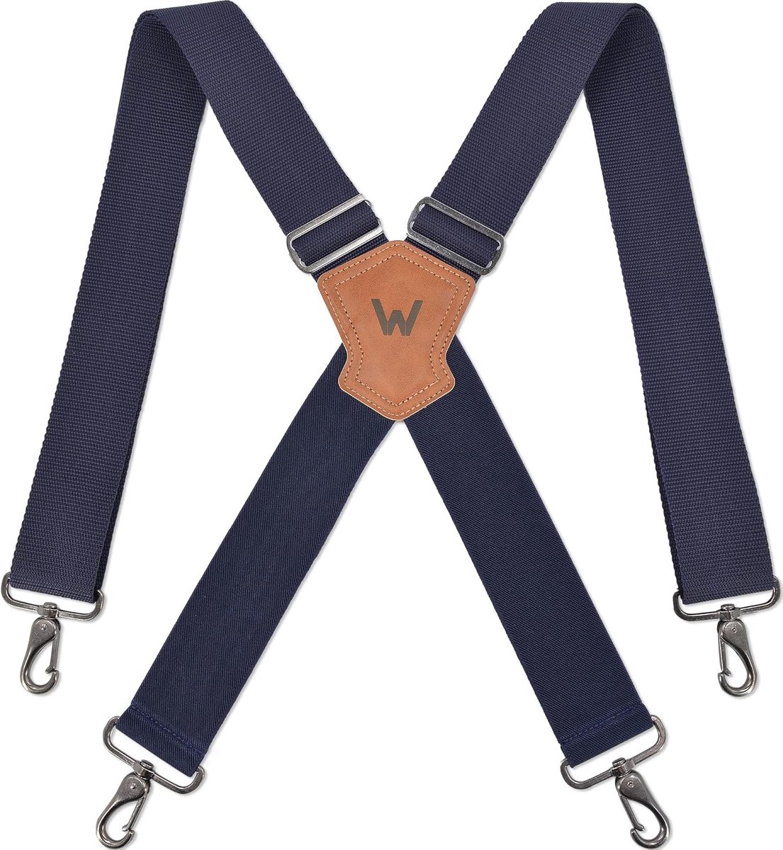 Suspenders voor mannen 5 cm breed - marineblauwe werk-suspenders - zware uitvoering - ideaal voor spijkerbroeken - SnelShoppen