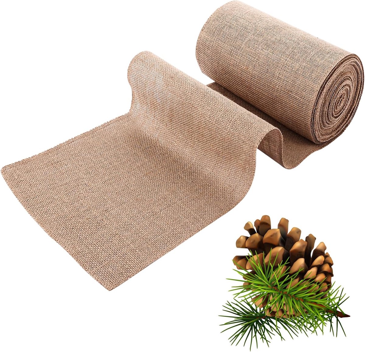 Jute tafelrunner 25 cm x 20 m - natuurlijk jute - snijbaar op maat - ideaal voor tuinfeest - SnelShoppen