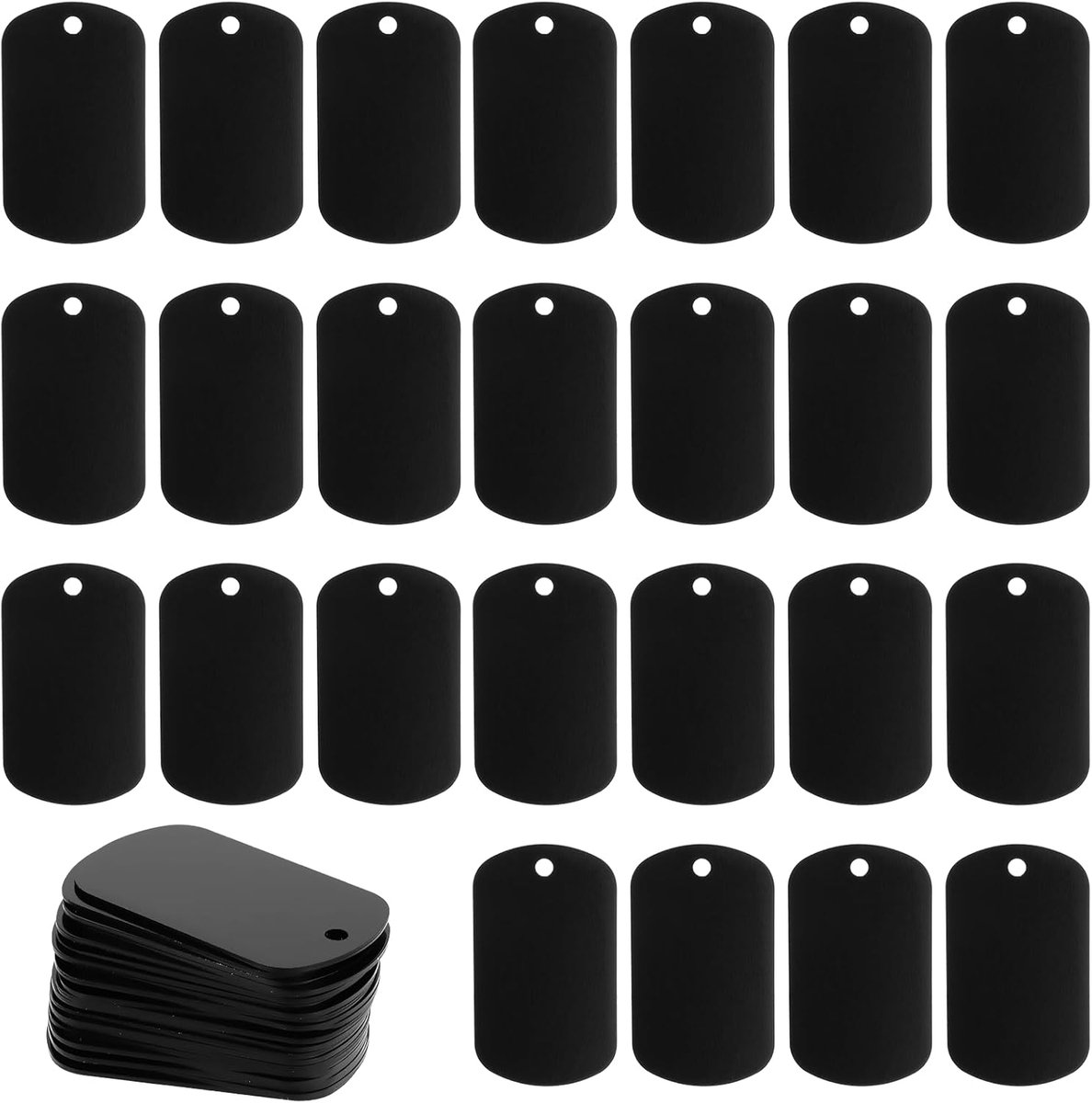 Metaalstempelplaten 25 stuks - Zwarte aluminium tags - Voor graveren en stempelen - Ideaal voor DIY projecten - SnelShoppen