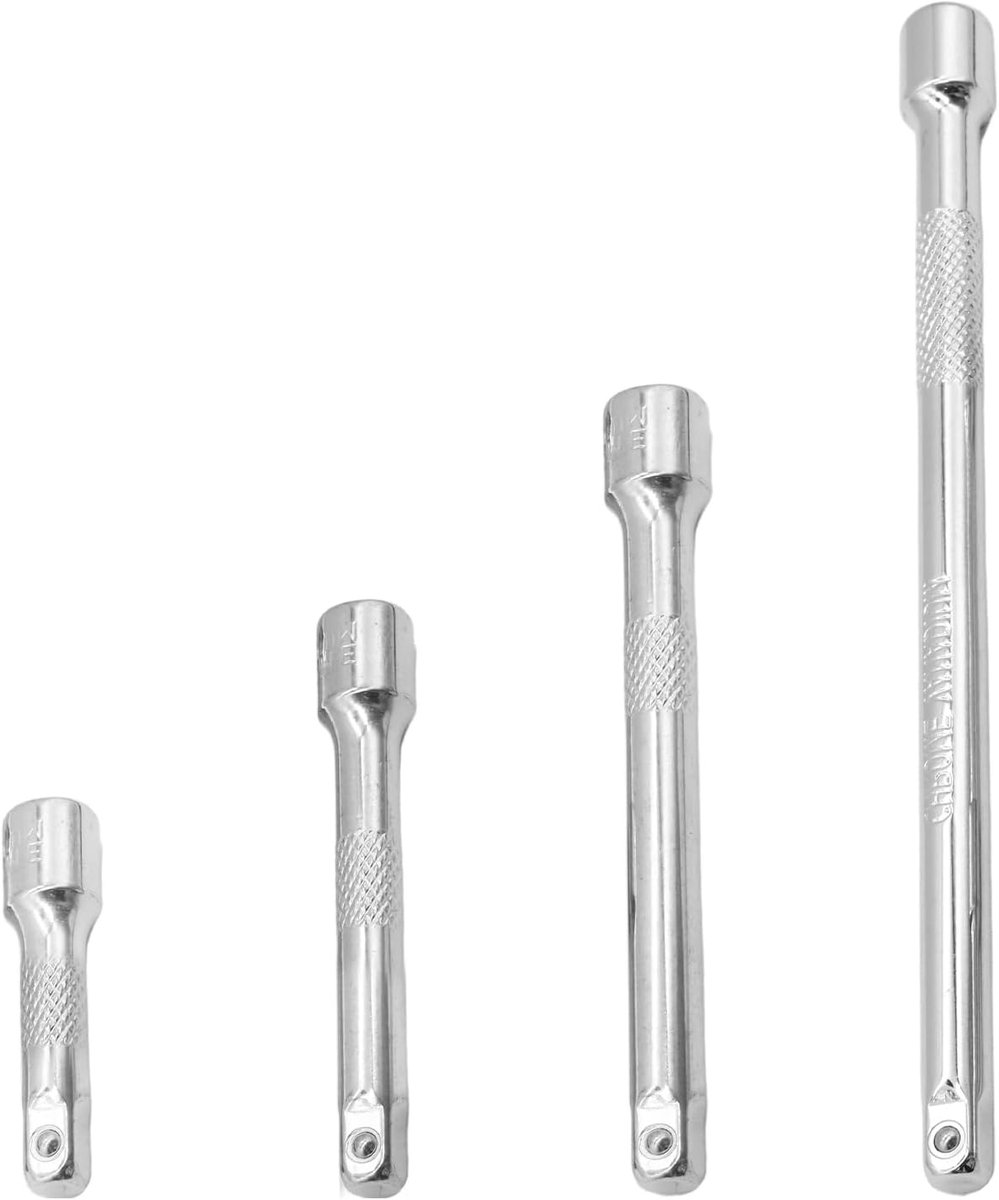 Ratchet verlengset 1/4 inch - chrome vanadium staal - 4 lengtes - optimale bereikbaarheid voor mechanisch werk - SnelShoppen