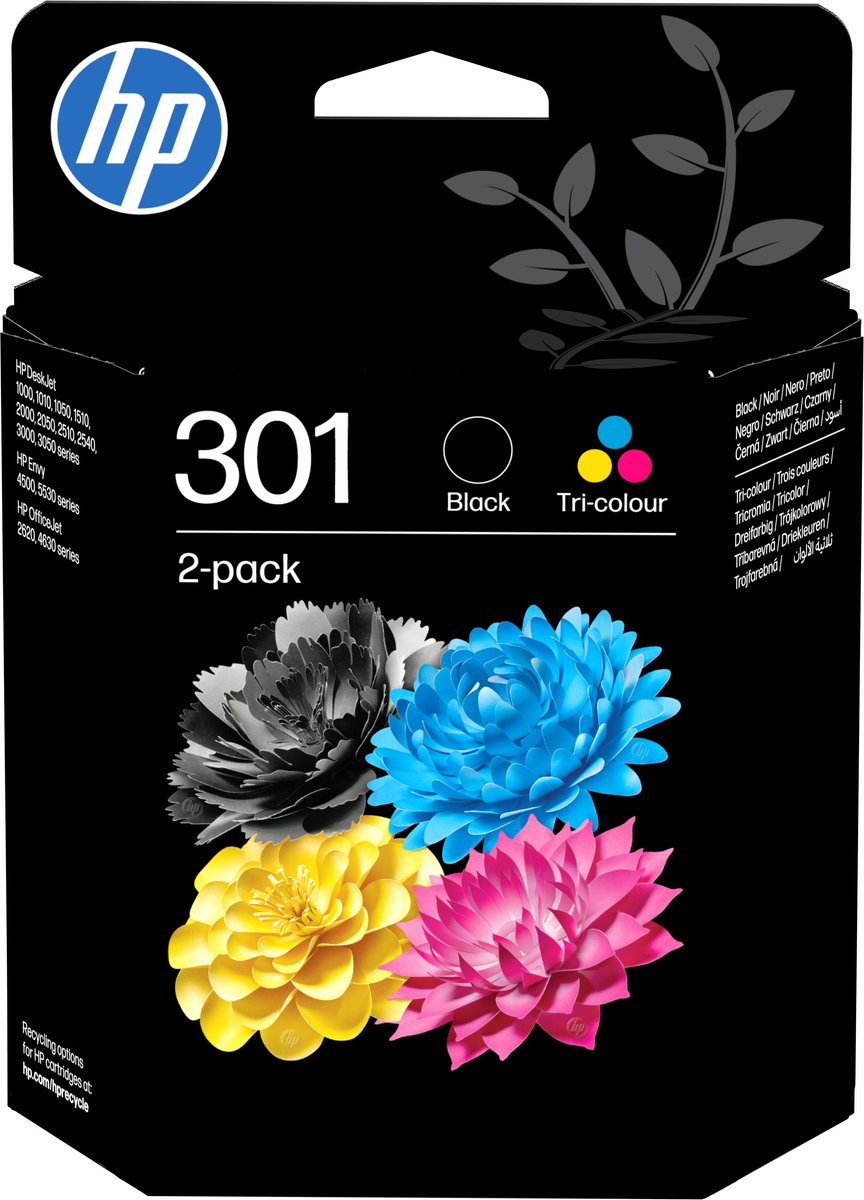 Bol.com HP 301 - Inktcartridge - Origineel - Standaard capaciteit - Kleur en Zwart aanbieding