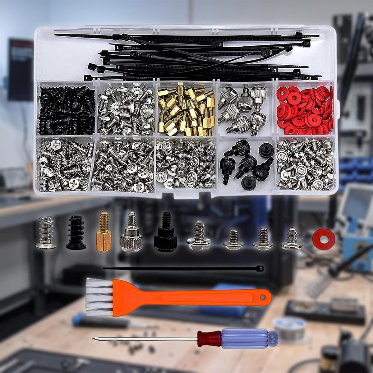 PC Schroeven Set 362-delig - RVS - Inclusief gereedschap - Verhoogt installatie-efficiëntie - ShopVlot