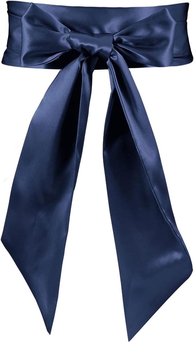 Satin riem dames 4cmx180cm - imitatiezijde lint - donkerblauw - stijlvolle accessoire voor outfits - ShopVlot