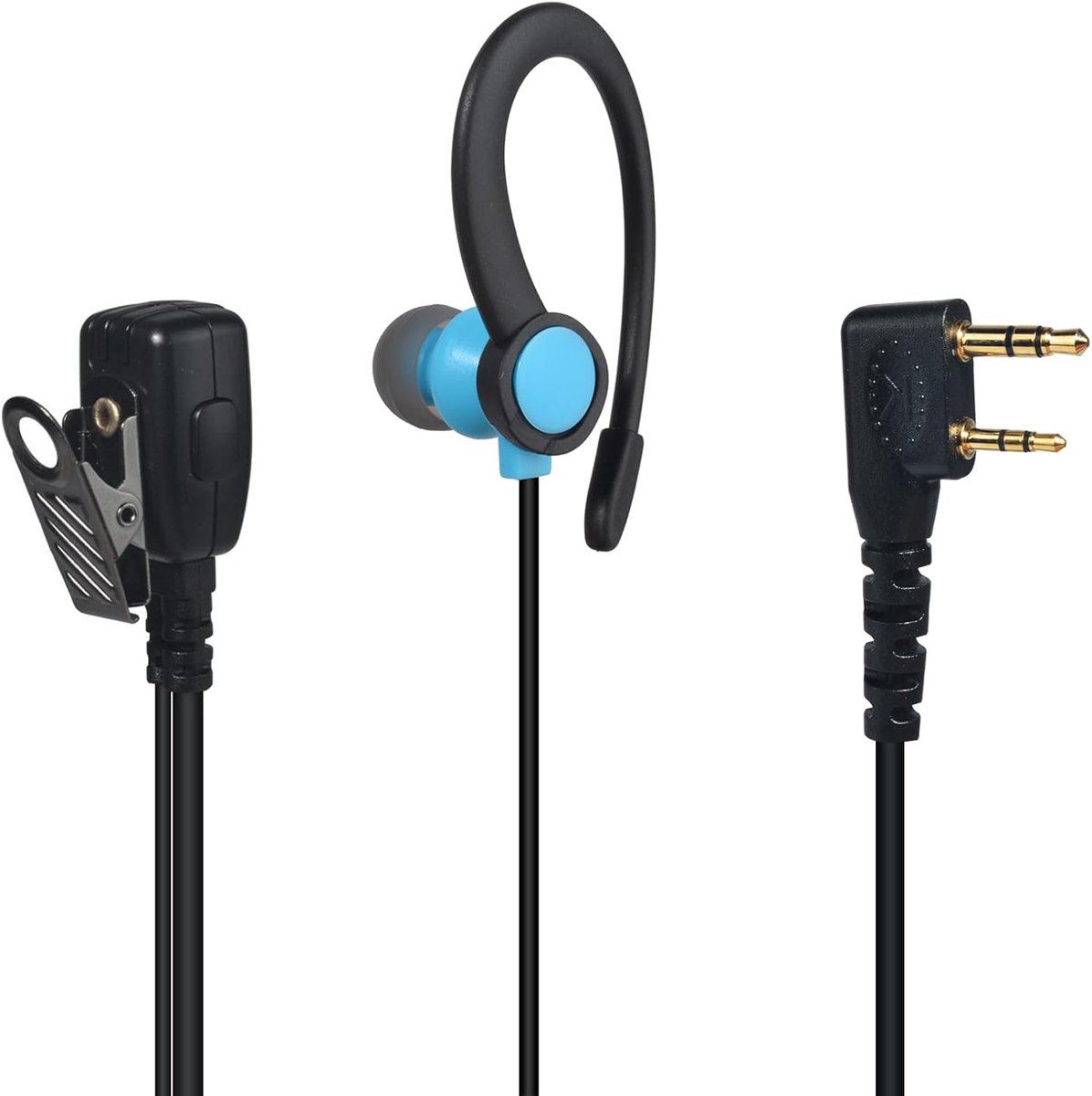 G-vormige radio oordopjes - blauw - PTT microfoon - comfortabel voor langdurig gebruik - ShopVlot