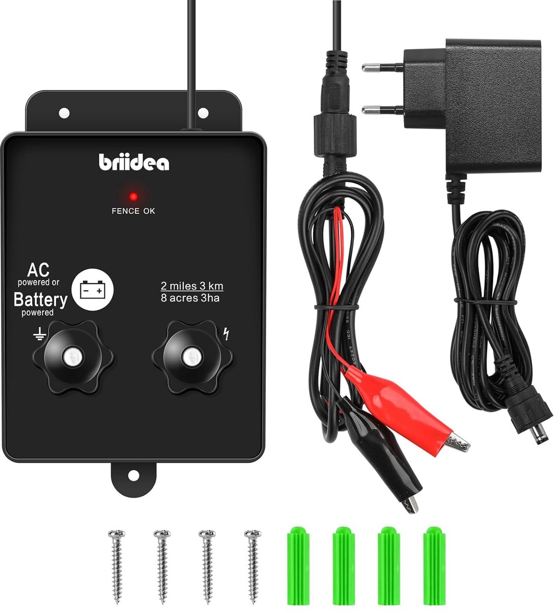 Elektrozaun 230V 3 Joule - 2-in-1 met batterij of netadapter - Voor 3,2 km omheining - Bescherm je vee en tuin - ShopVlot