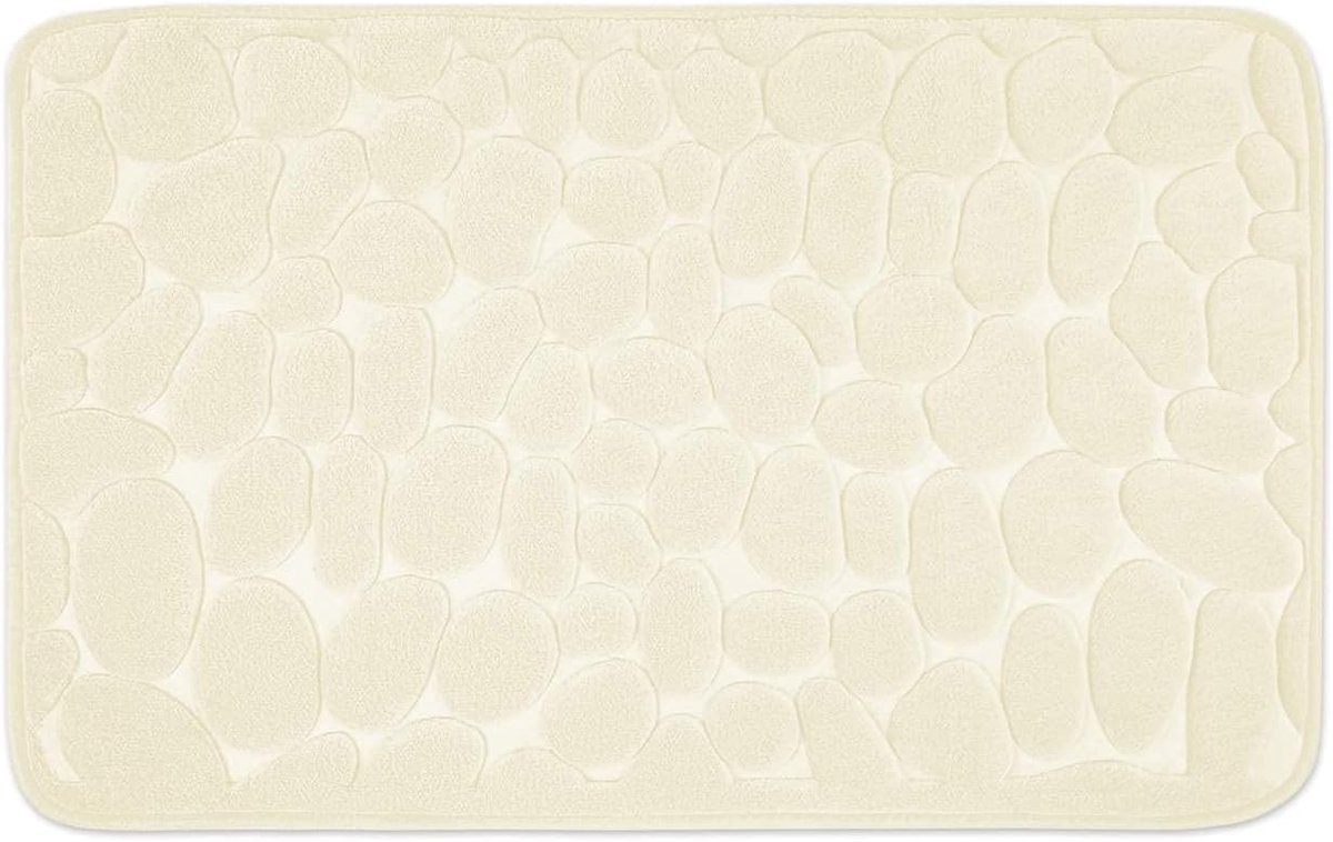 Badmat met Geheugenfoam 50 x 80 cm - Crème - Antislip & Machinewasbaar - Comfortabel voor de badkamer - ShopVlot