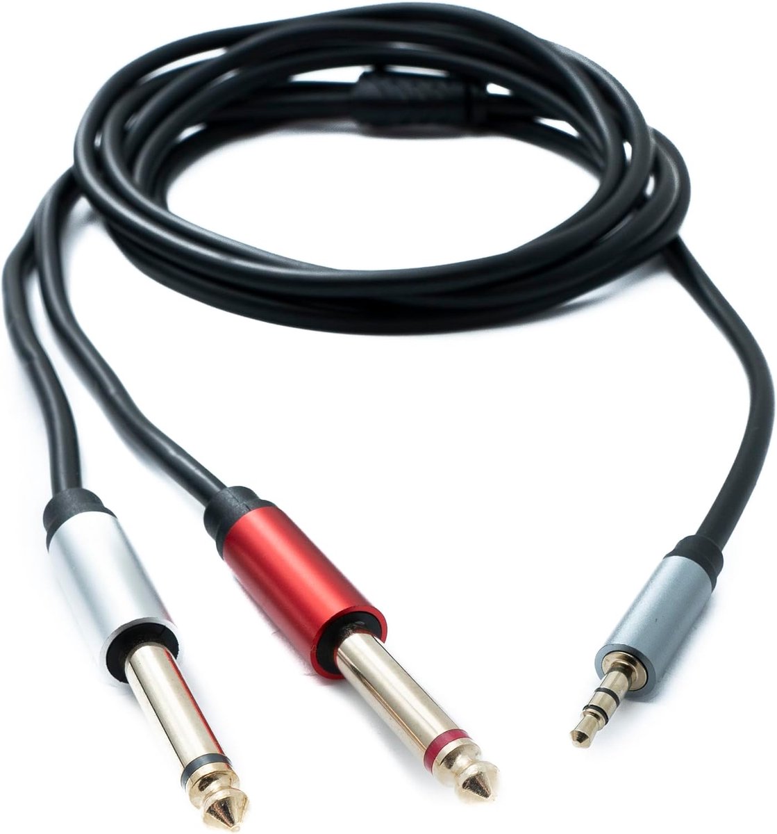 Audio kabel 2m stereo TRS naar 2X 6.35mm jack TS - Y audio kabel - Perfect voor professionele audio toepassingen - ShopVlot
