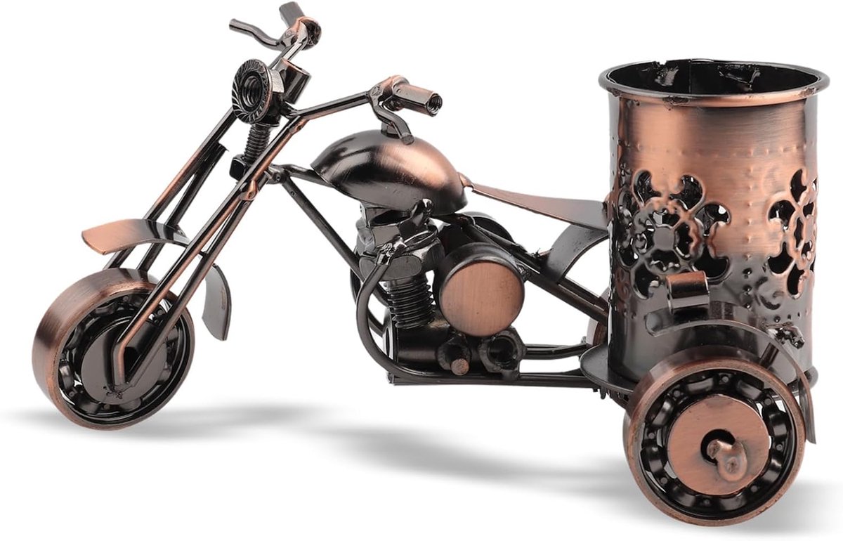 Pencil Holder - Motorfiets Pen Houder - Metaal - Decoratie voor Bureau - ShopVlot