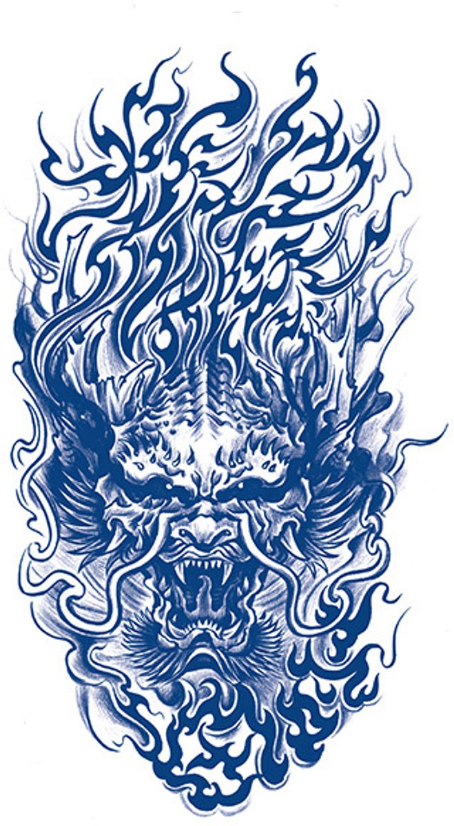 Tijdelijke tattoo Draak duister 2 weken