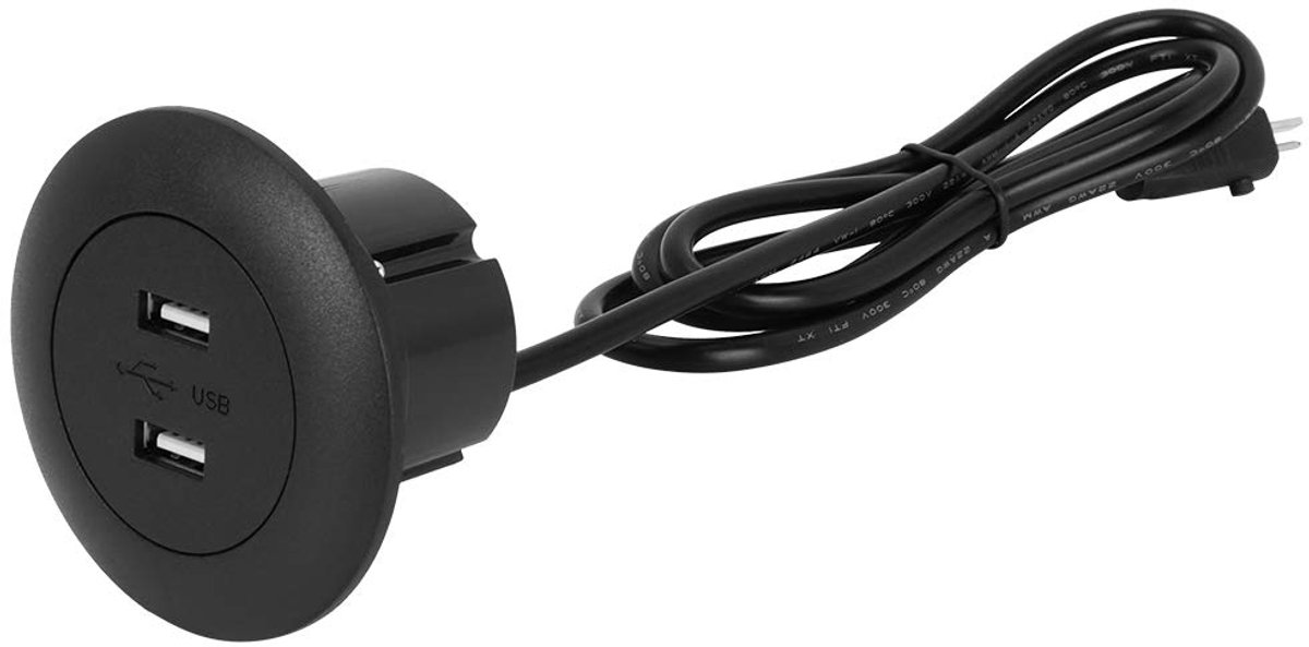 USB lader dubbele oplaadpoort - blauw LED-achtergrondverlichting - ruimtebesparend ontwerp - ShopVlot