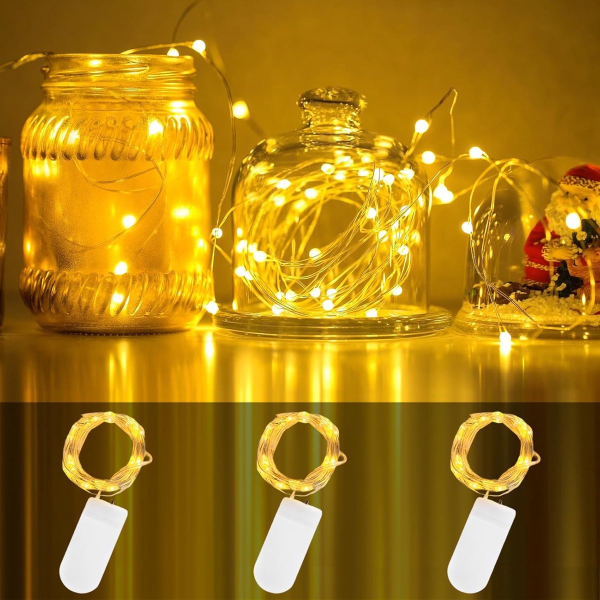 Sfeervolle kerstverlichting 3 x 2 m - 20 LED lampjes - batterij gevoed - ideaal voor feestdecoratie - ShopVlot