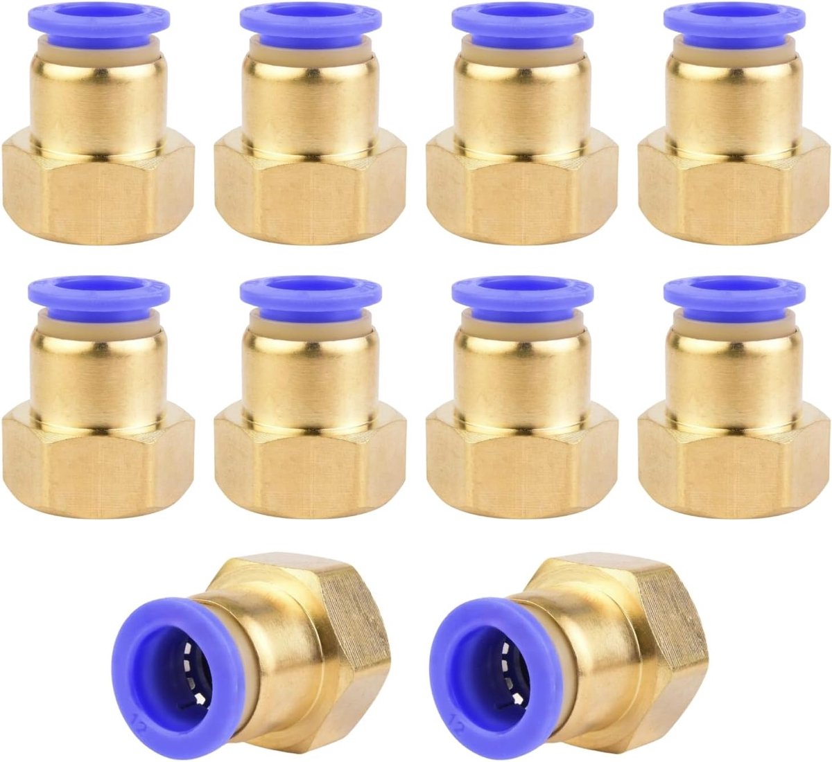 Messing koppelingen 12 mm x 1/2 inch - 10-delige set - hoge dichtheid - snel aansluiten voor luchtcompressoren - ShopVlot