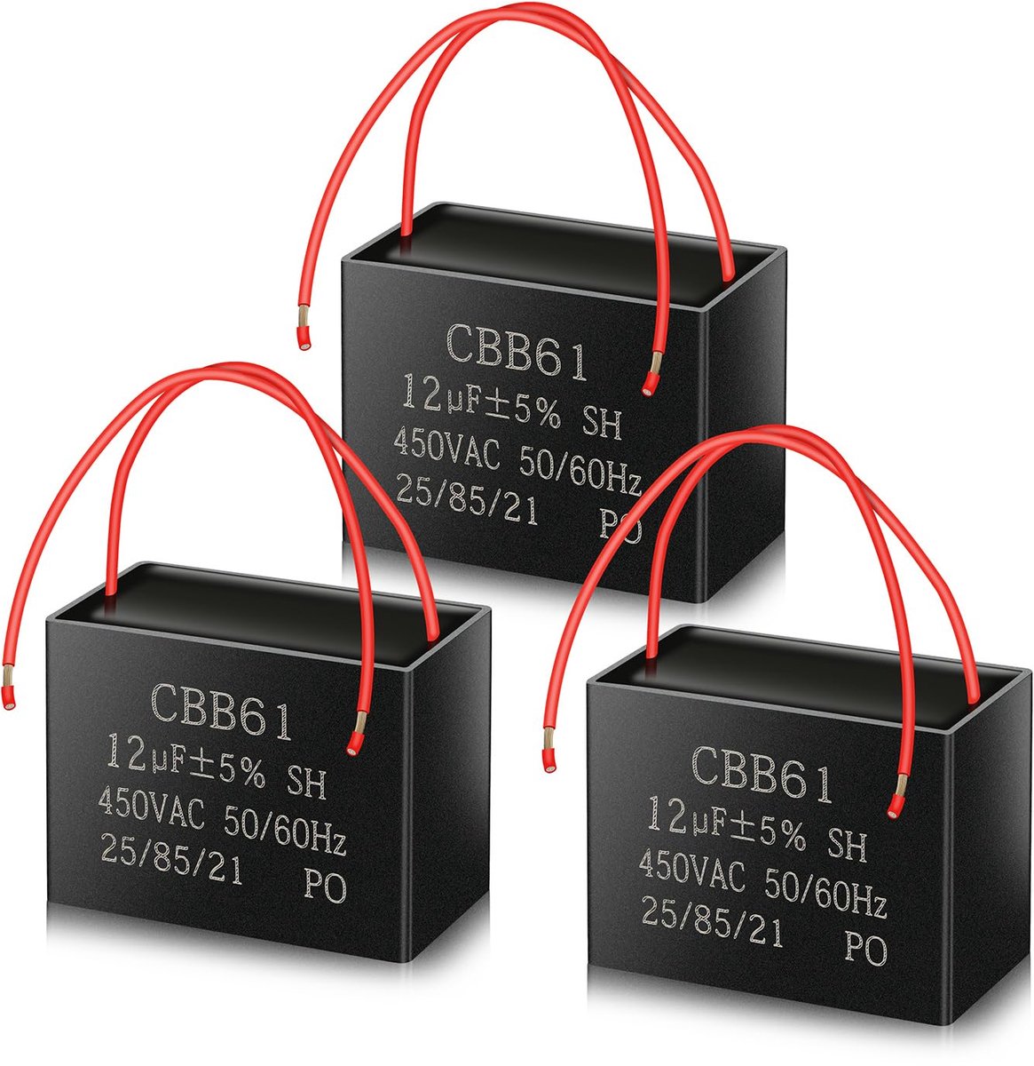 CBB61 Startcapacitor 12µF - 450V AC - Vlamvertragend - Geschikt voor motoren - ShopVlot