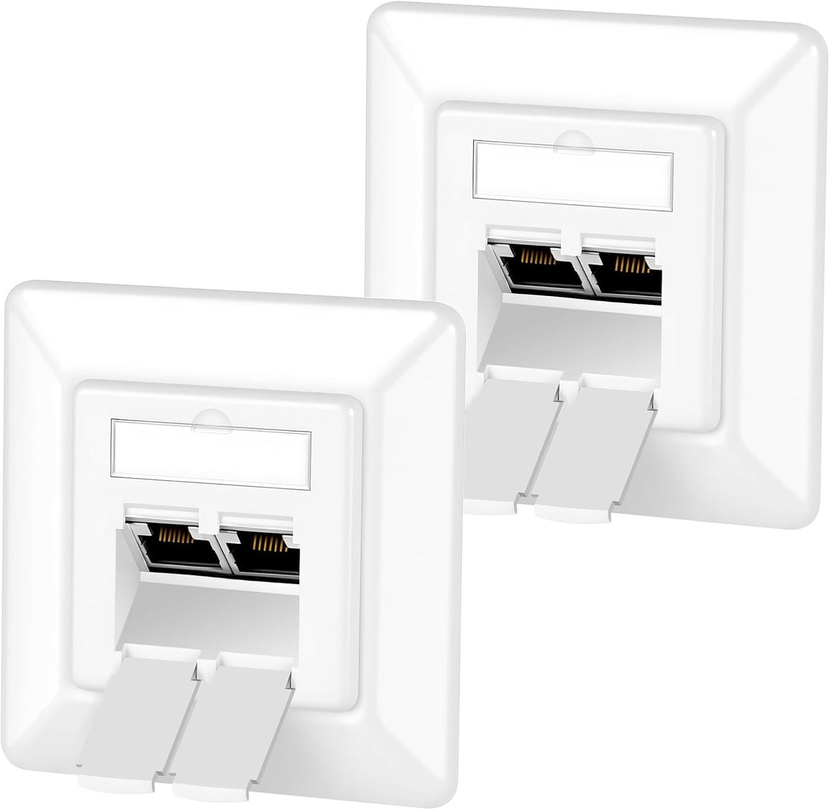 Netwerk Jack 2x CAT6A - 2 Poorten STP - Volledig Beschermd - Ideaal voor 10 Gigabit Ethernet - ShopVlot