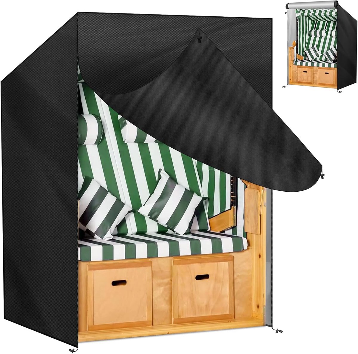 Strandkorb Schutzhülle 120x90x160 cm - 210D Oxford - weerbestendig - bescherm uw strandstoel - ShopVlot