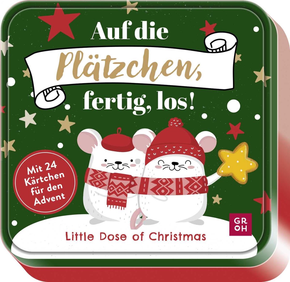 Adventskalender-dos, 24 Kärtchen - schattige illustraties - grappige spreuken - verrassingen voor elke dag - ShopVlot