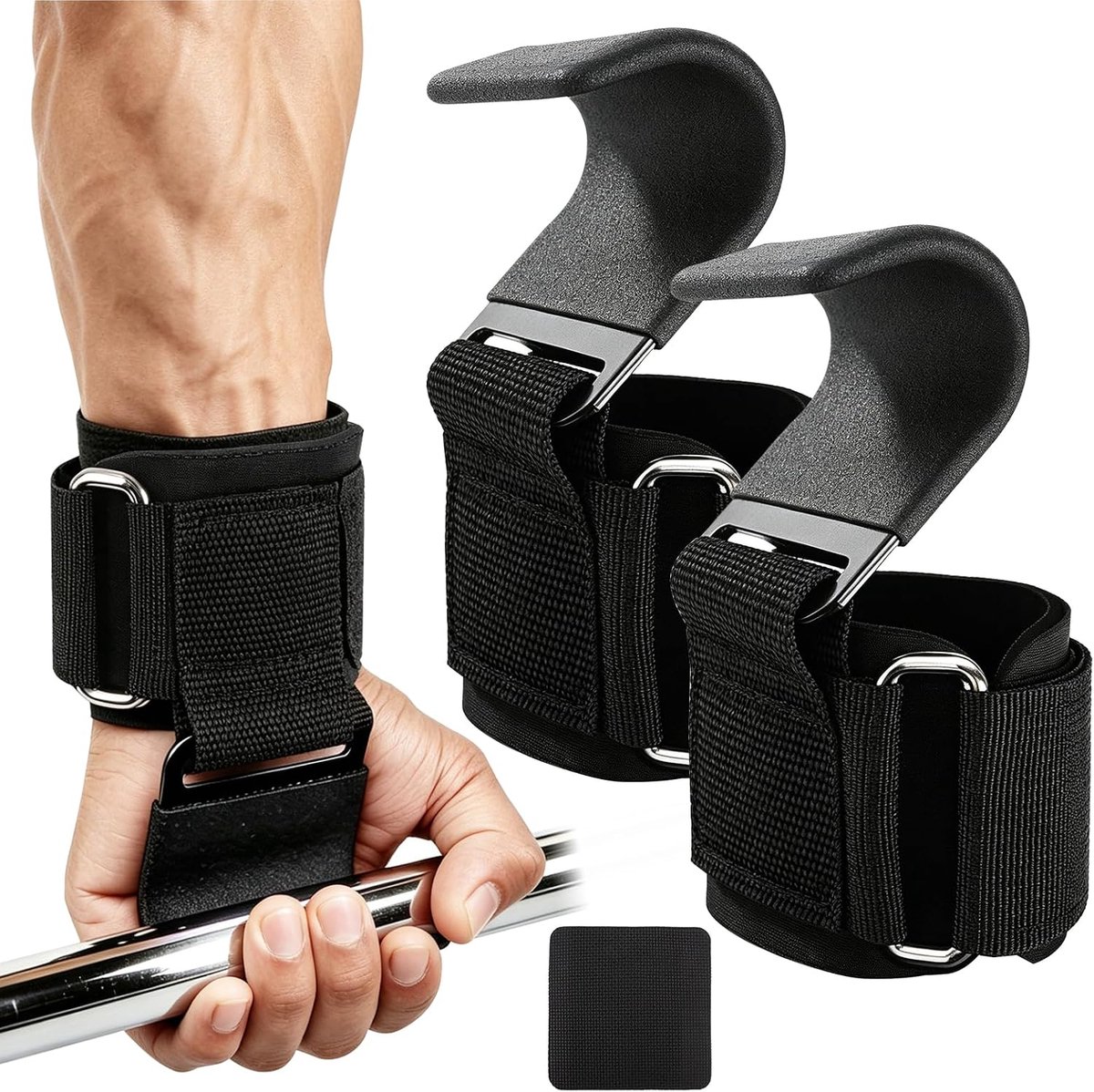 Fitnesshaken gewichtheffen - dikke polsvulling - hoge draagkracht - ideaal voor deadlifts - ShopVlot