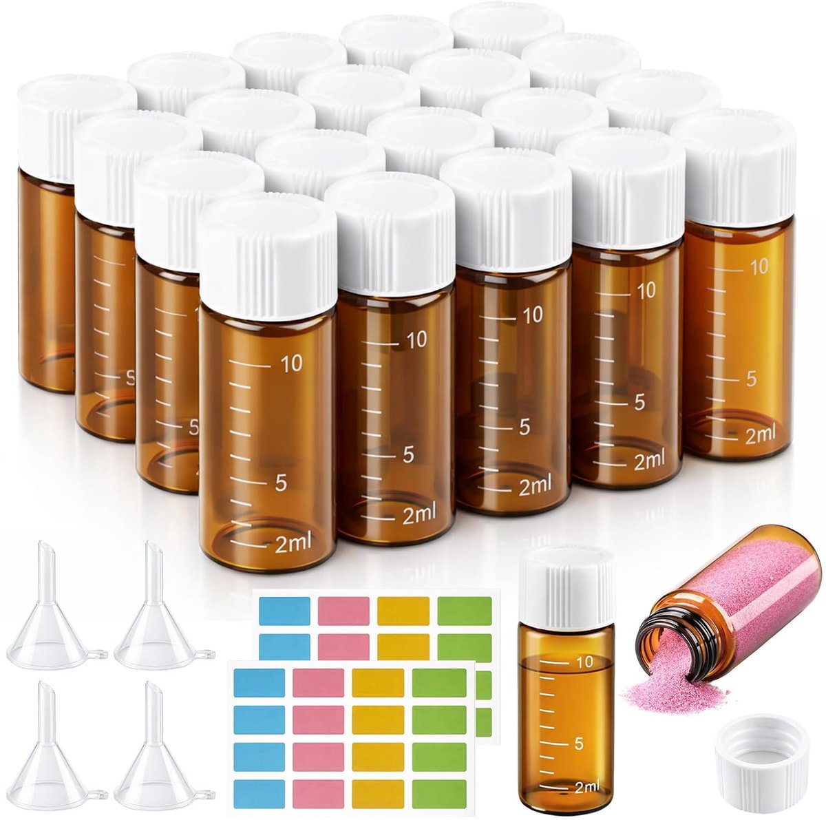 Sampleflessen 10ml - Bruine Glazen Flessen - UV-bescherming - Ideaal voor Laboratorium - SnelShoppen