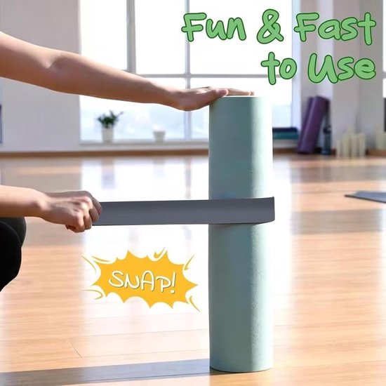 Yogamat Banden - Matriemen Pilates - Mat Rollen - Anti-afrol - 1 paar - Grijs van Yogamat — afbeelding 4