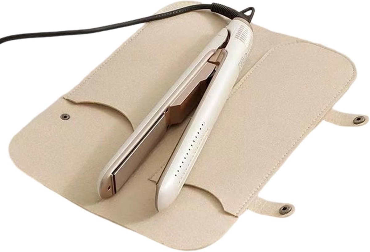 Reistas Haarstyling - Opbergtas Stijltang - Styling Tools Beschermen - Hittebestendig Viltmateriaal - 33.8 cm - Grijs