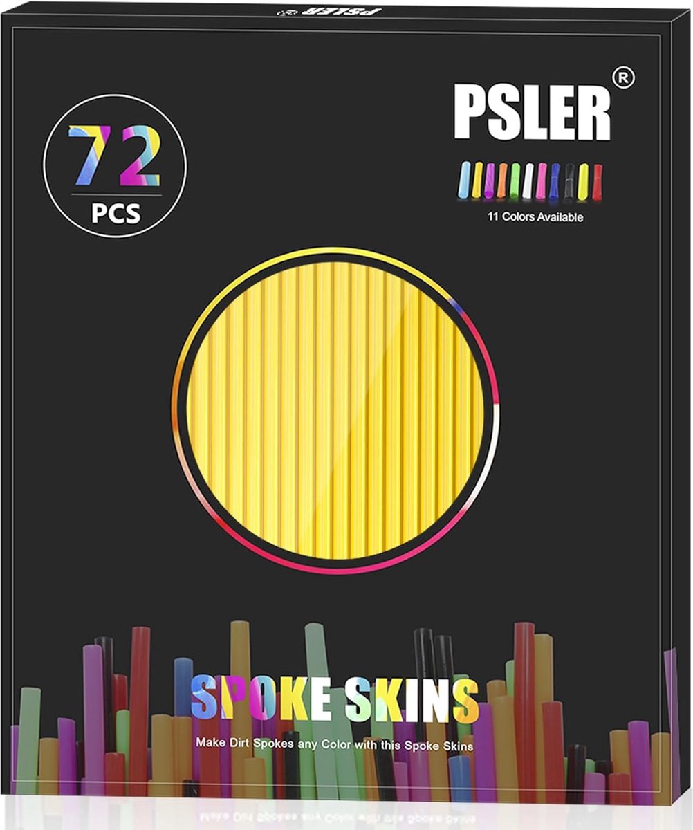 Spoke skins 72 stuks diep geel - ABS kunststof - hittebestendig - bescherming voor motorfiets - SnelShoppen