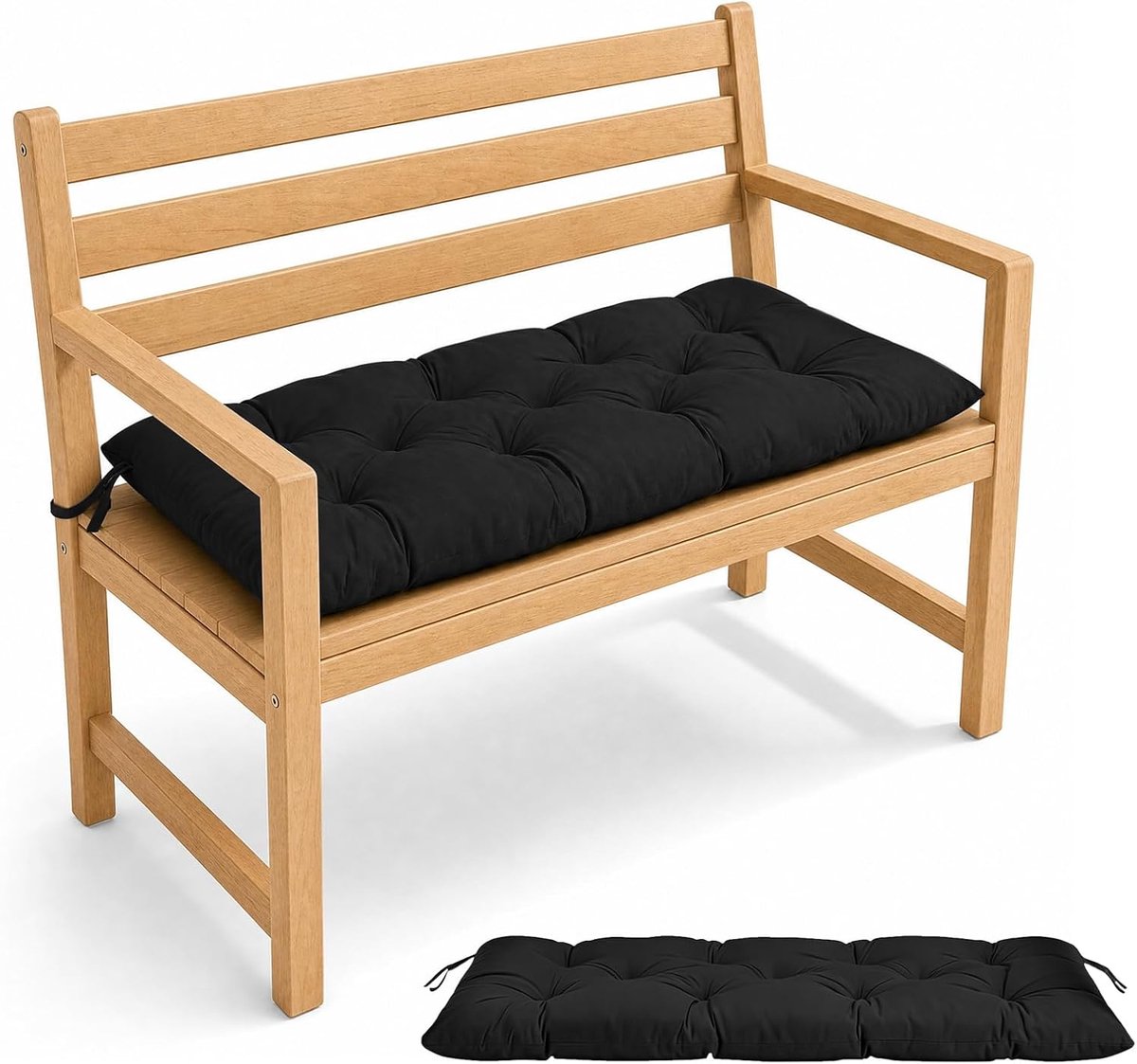 Tuinkussen 100x50x10cm - Waterdicht - Zwart - Geschikt voor binnen en buiten - SnelShoppen