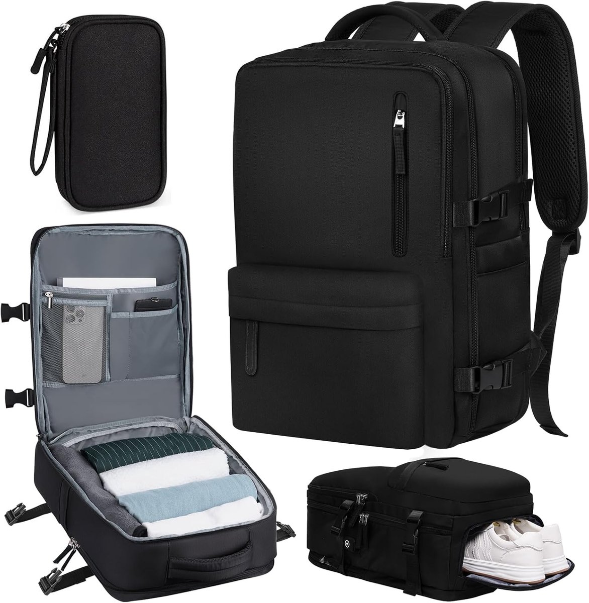 Cabin luggage backpack 45 x 30 x 16 cm - goedgekeurd handbagage - USB oplaadpoort - ideaal voor 15.6 inch laptop - SnelShoppen