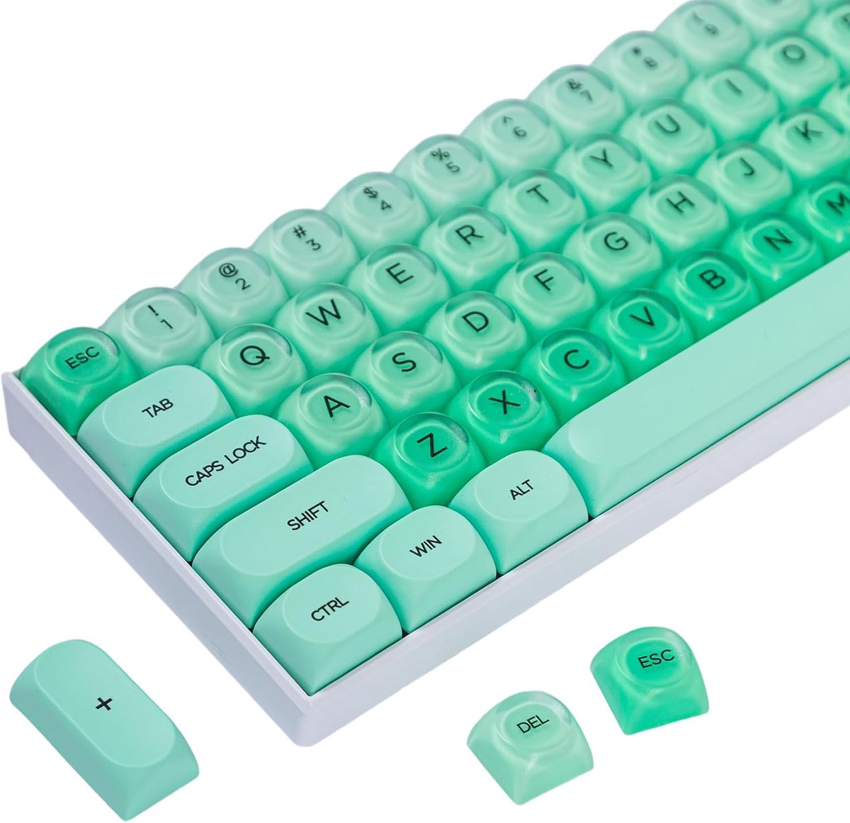 132-toetsen PBT mechanisch toetsenbord keycaps set,HOA-profiel,double shot foundation keycaps,verpakte mechanisch toetsenbord,met MX-schakelaar gaming&DIY toetsenborden(Jelly Green)