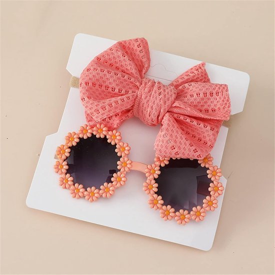 Baby Zonnebril - Bloemen Accessoire - Feestelijk Gebruik - Met Hoofdband - One Size - Geel — afbeelding 4