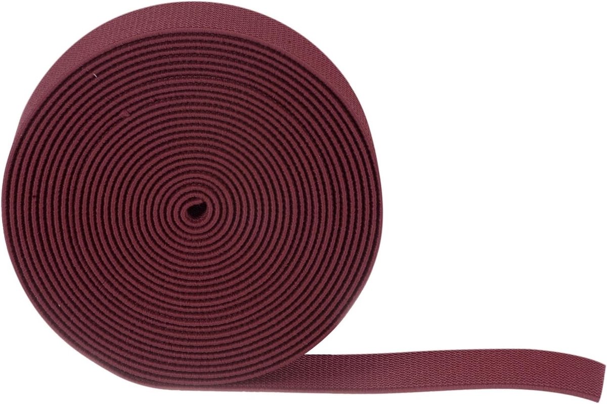 Elastische naaibanden, 25 mm breed, elastisch plat breitouw voor doe-het-zelfprojecten, kunst en handwerk, rood-bruin