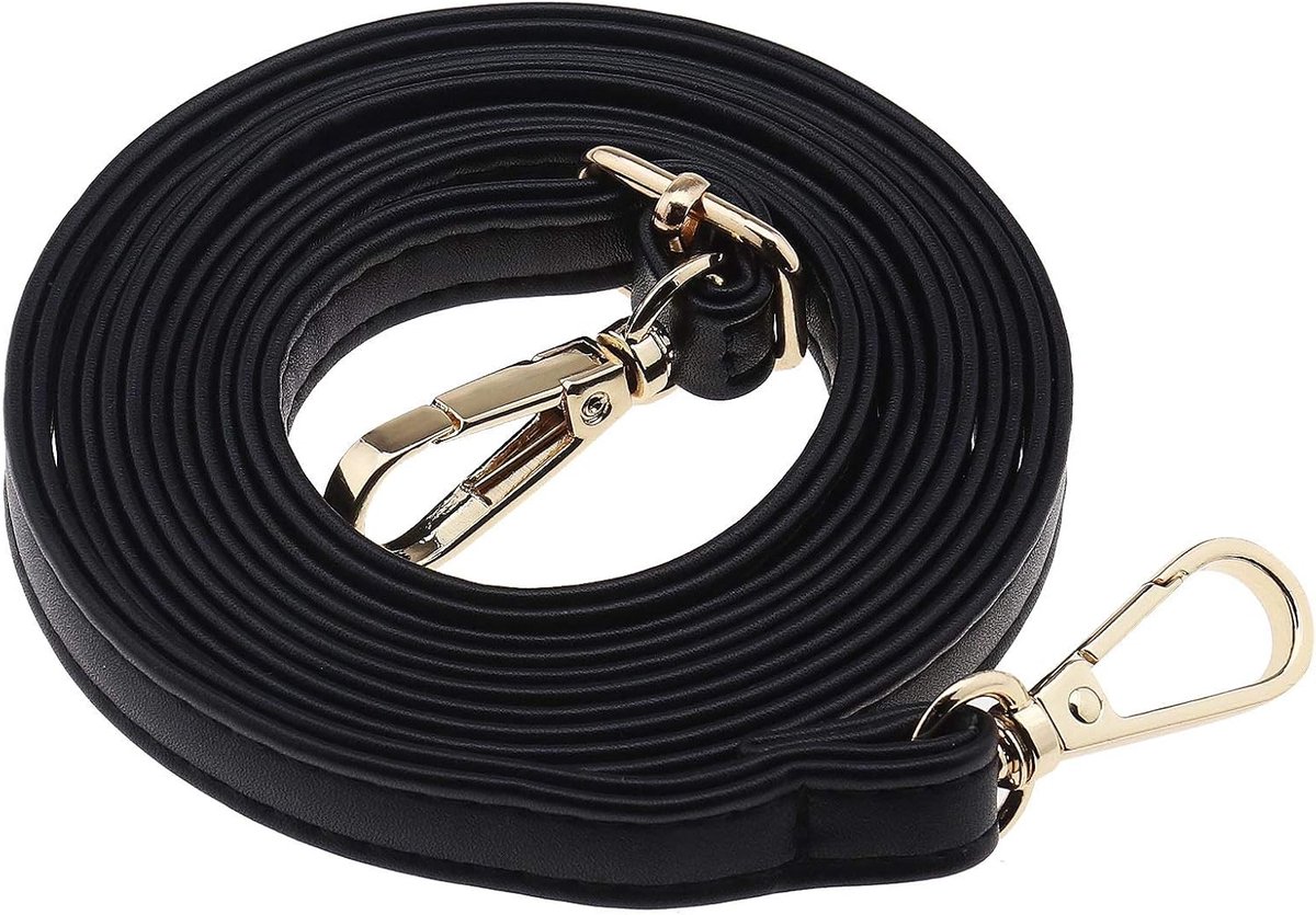 PU-riem Slanke zwarte lederen crossbody-tasriemvervanging voor handtas schoudertas Crossbody-tas verstelbaar 52 inch riembreedte 1,2 cm/0,4"