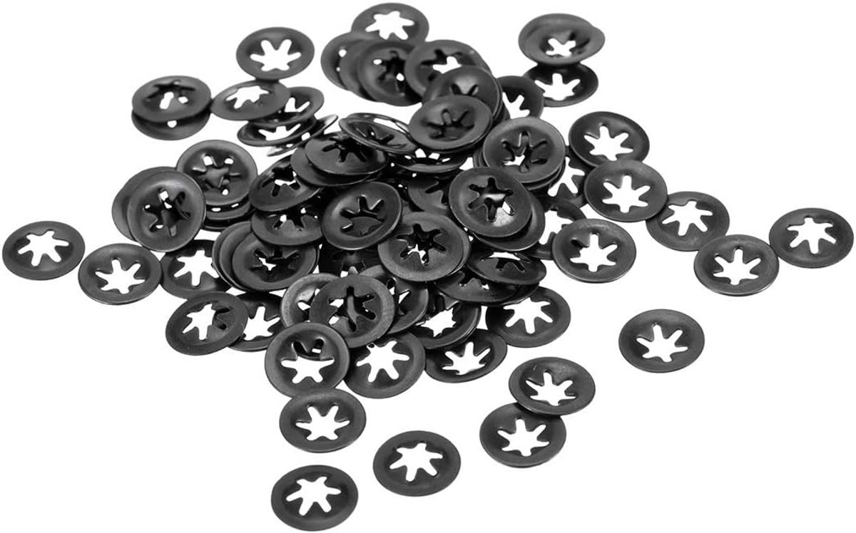 Sourcing map 1stk.0 M3 wasmachine 2,5 mm I.D.9 mm O.D.vergrendeling indrukken 65 Mn zwart M3 (2.5 * 9) 100 Pack