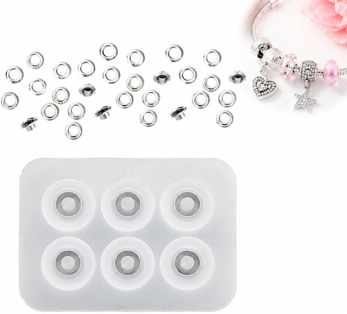 gietvorm Pandora-bedels (6 holtes, 16 mm, S925-ring)