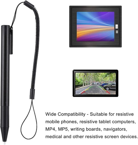 Stylus Pen, Resistive Wire Touchscreen Antikras Stylus Pen met springtouw voor mobiele telefoons, tabletcomputers, MP4, MP5, schrijfborden, navigators, medisch — afbeelding 4
