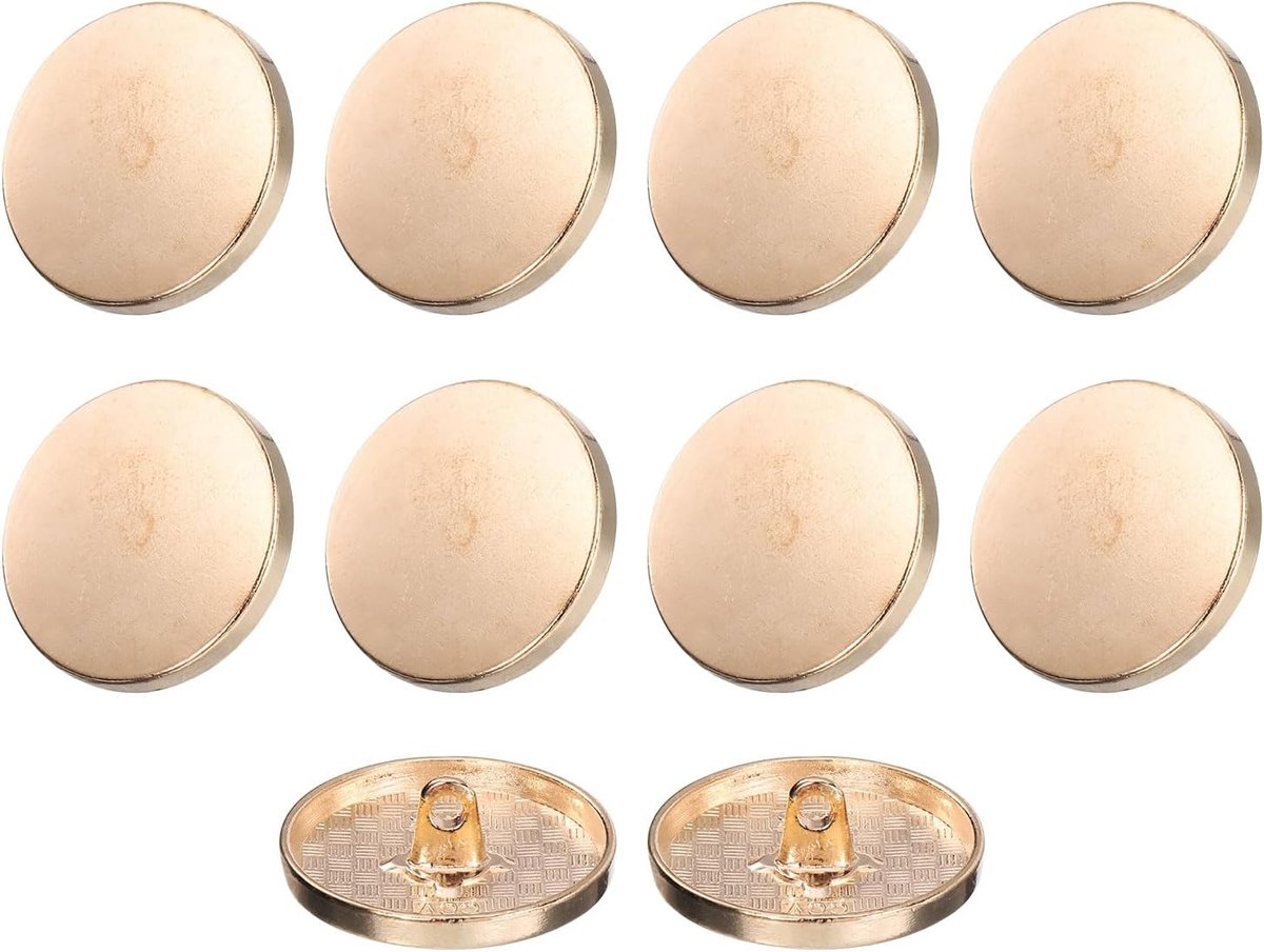 10 stuks 40 L metalen ronde platte naaiknopen 25 mm legering schacht handwerk reserveknop voor mannen vrouwen pak wollen jas hemd broek naaien handwerk, goudtint