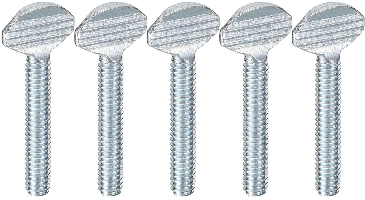 Duimschroeven 1/4-20 x 1-1/2 inch, 10 stuks van koolstofstaal, volledige schroefdraad, thermisch verzinkt, voor het vastdraaien met de hand
