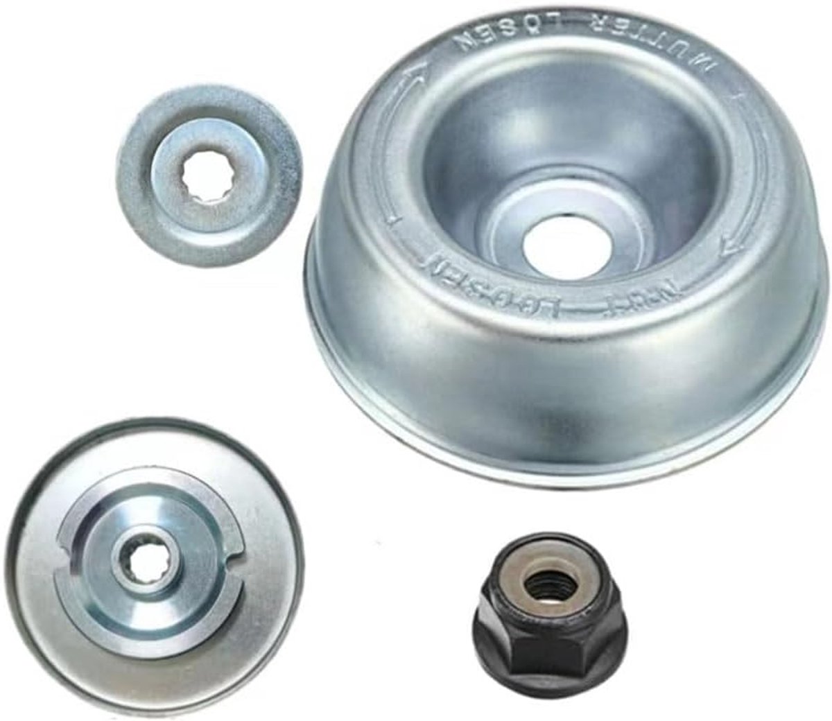 Tooloflife Messerbevestigingsset voor Stihl FS55 FS56 FS120 FS250, transmissie-aanbouwset met drukplaat, loopwiel & moer - accessoires voor grastrimmer & motormaaier