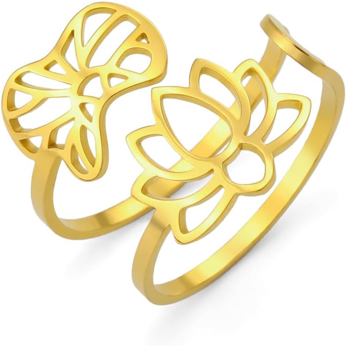 Ringen voor vrouwen, libelle, inspirerende lotus, bloemenringen, bruiloft, ring, open verstelbare ring, Boeddha yogaring, kerstcadeaus