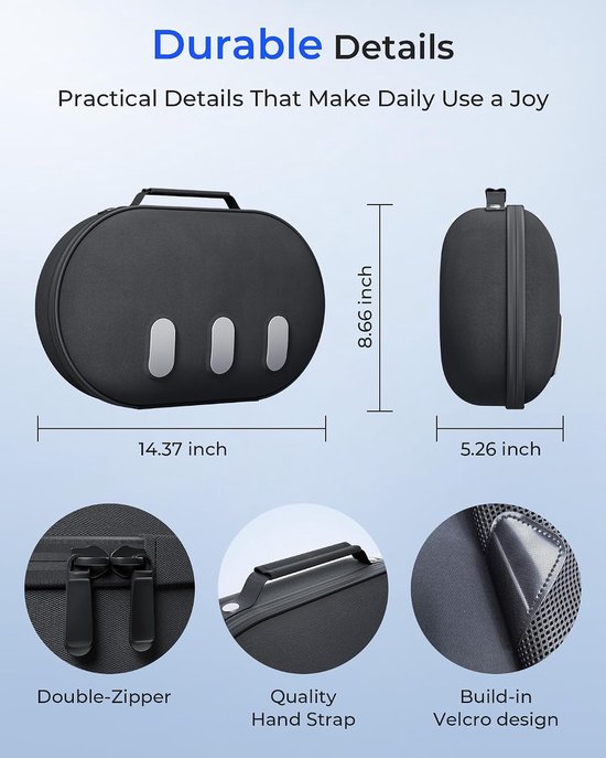 Hoes voor Meta Quest 3, harde case voor Oculus Quest 3 accessoires, compatibel met Quest 2/Pico 4 headset, reizen en opbergen — afbeelding 3