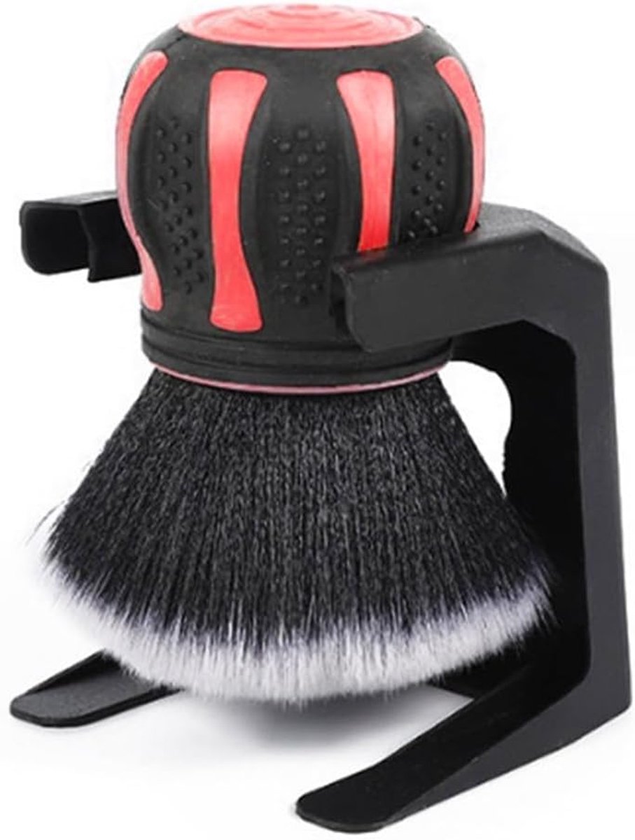 Ultra Soft Detailing Brushes, Car XL Synthetic Brush Comes with Storage Rack, Auto Interior Dusting Brush Cleaning Tool Covers Large Area Inside or Outside Vehicles (Red)