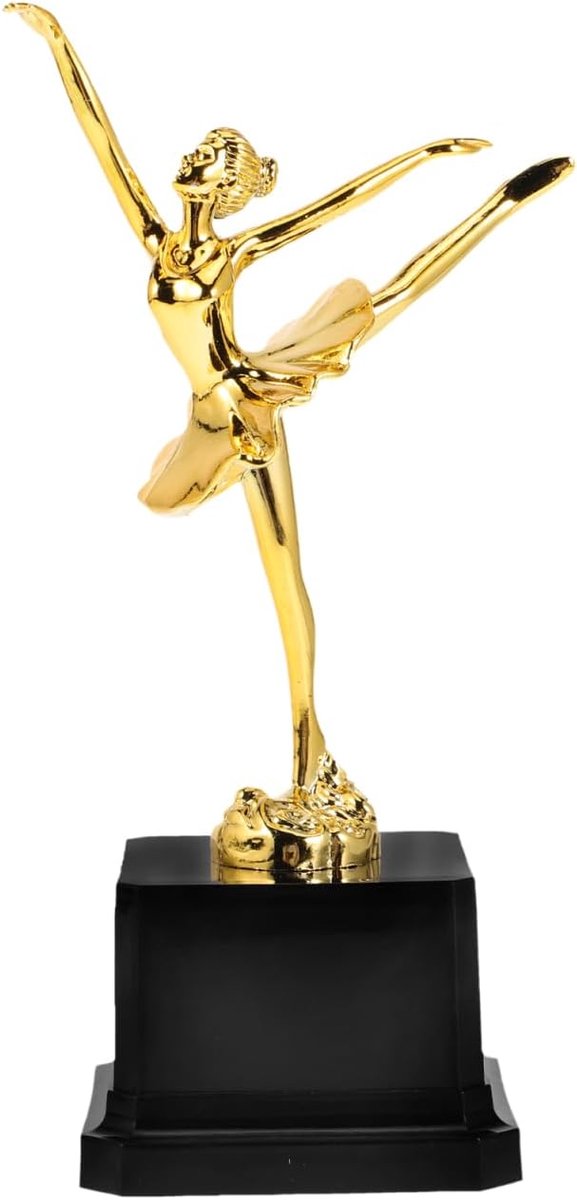 Balletdans-trofee, 20 cm, lichte kunststof trofee met sokkel, filigraan balletdanser-standbeeld voor kinderen, wedstrijden, talent- en feestspelletjes